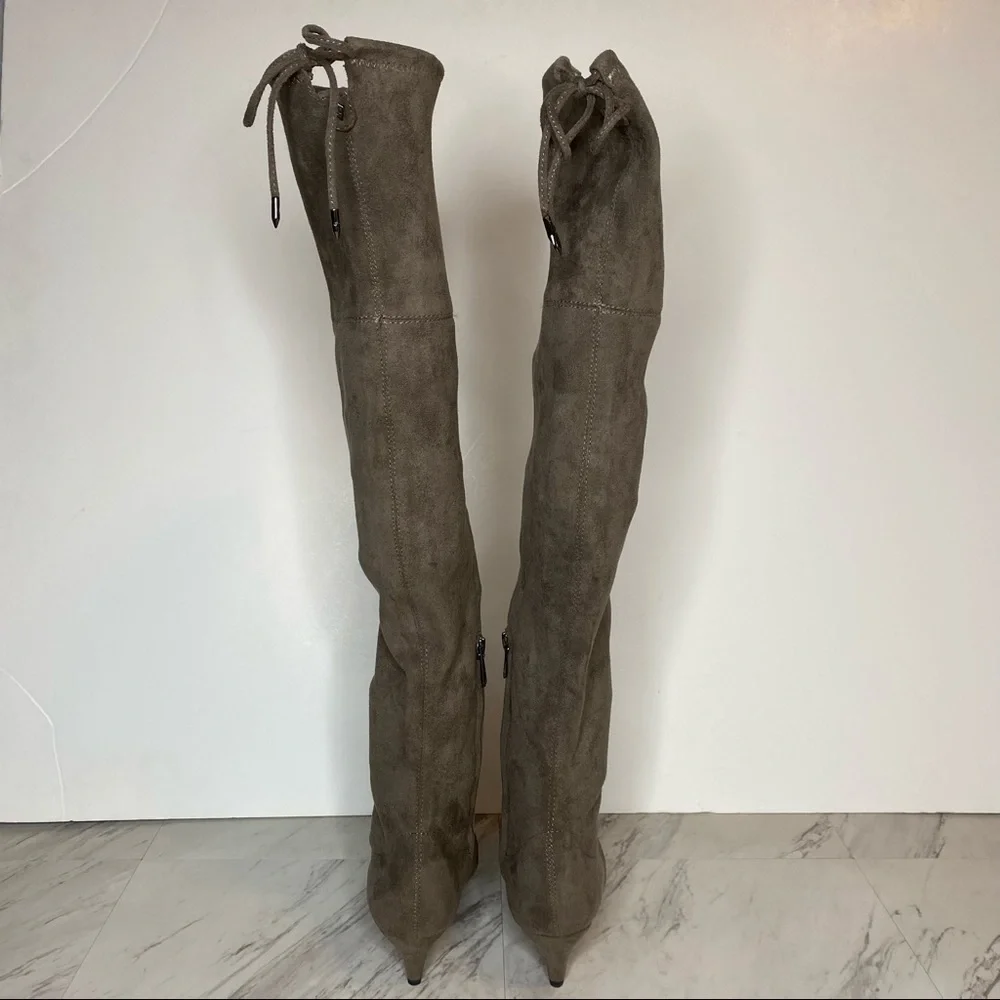 Sam Edelman Kristie Steel Grey Over the Knee Boot 7.5M